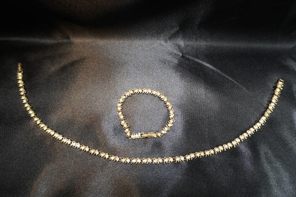 Park Lane Gold Tone Rhinestone Necklace & Bracelet Matching Set